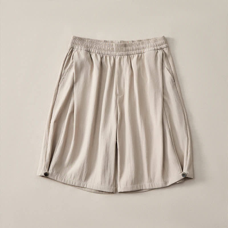 Nimara Ritual Summer Casual Minimalist Drawstring Elastic Waist Solid Men's Shorts With Pocket