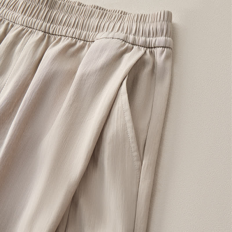 Nimara Ritual Summer Casual Minimalist Drawstring Elastic Waist Solid Men's Shorts With Pocket