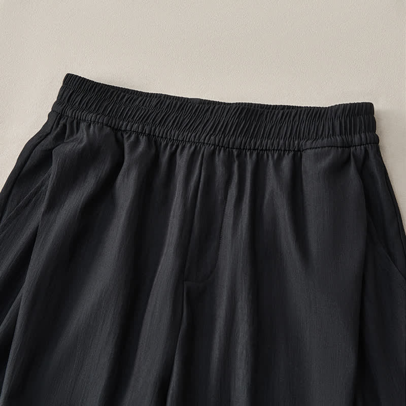 Nimara Ritual Summer Casual Minimalist Drawstring Elastic Waist Solid Men's Shorts With Pocket