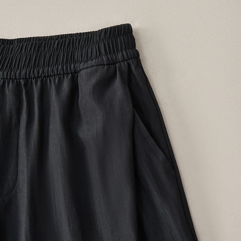 Nimara Ritual Summer Casual Minimalist Drawstring Elastic Waist Solid Men's Shorts With Pocket
