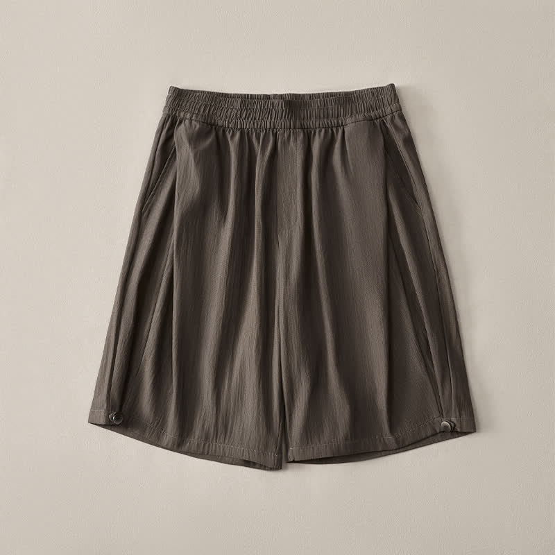 Nimara Ritual Summer Casual Minimalist Drawstring Elastic Waist Solid Men's Shorts With Pocket