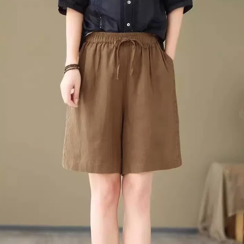 Nimara Ritual Summer Casual Drawstring Solid Women's Shorts With Pocket
