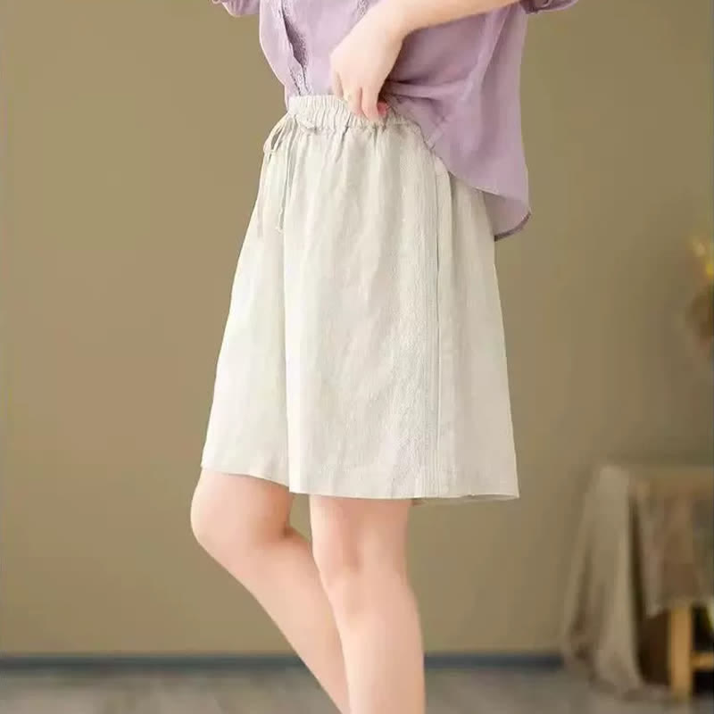 Nimara Ritual Summer Casual Drawstring Solid Women's Shorts With Pocket