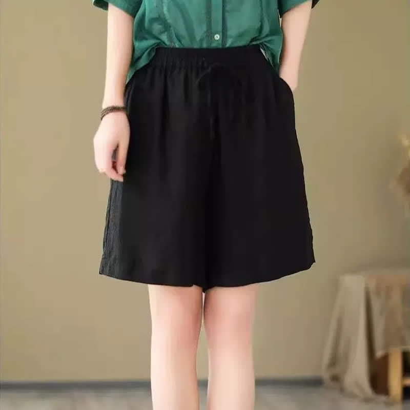 Nimara Ritual Summer Casual Drawstring Solid Women's Shorts With Pocket