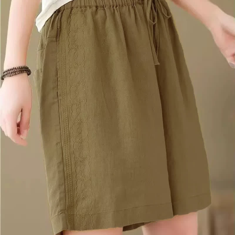 Nimara Ritual Summer Casual Drawstring Solid Women's Shorts With Pocket