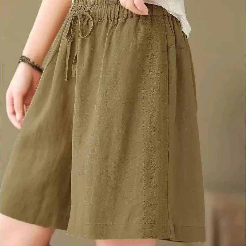 Nimara Ritual Summer Casual Drawstring Solid Women's Shorts With Pocket
