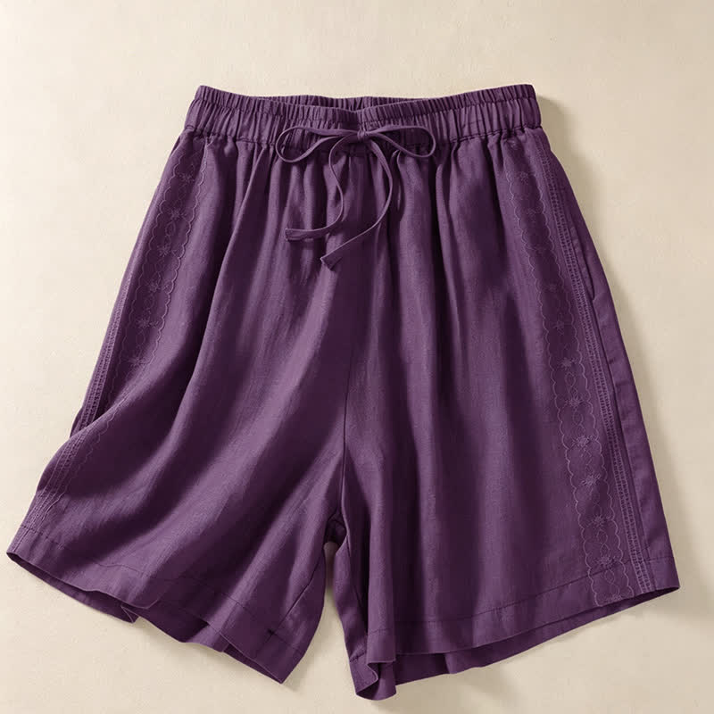 Nimara Ritual Summer Casual Drawstring Solid Women's Shorts With Pocket