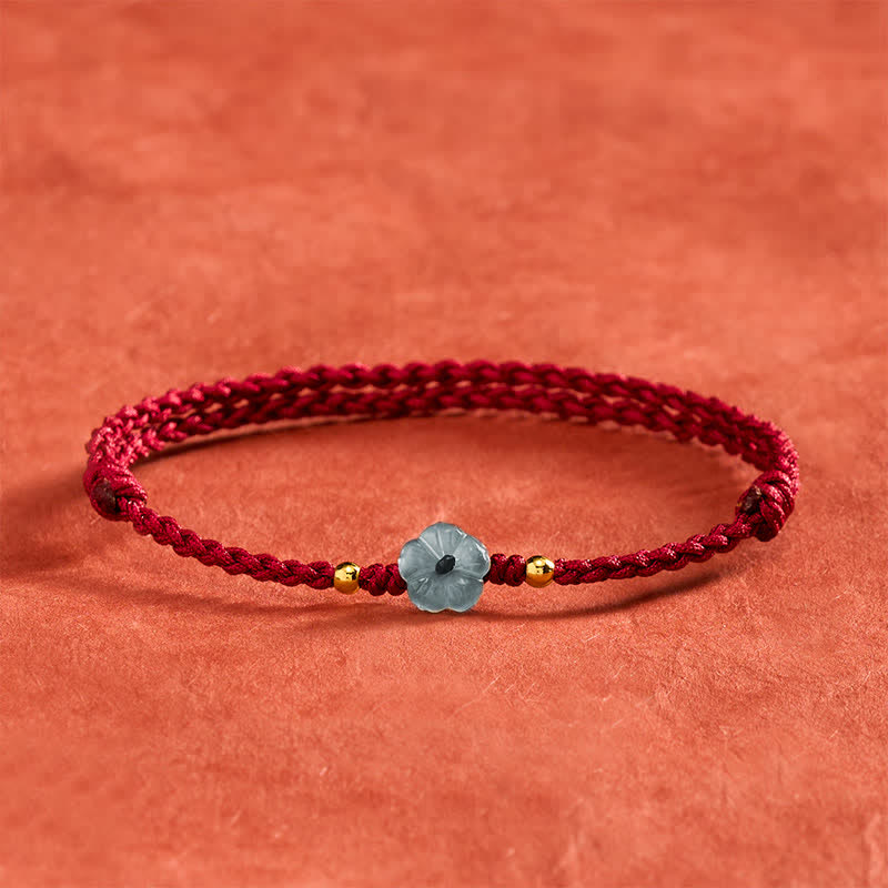 Nimara Ritual Jade Flower Red String Blessing Bracelet