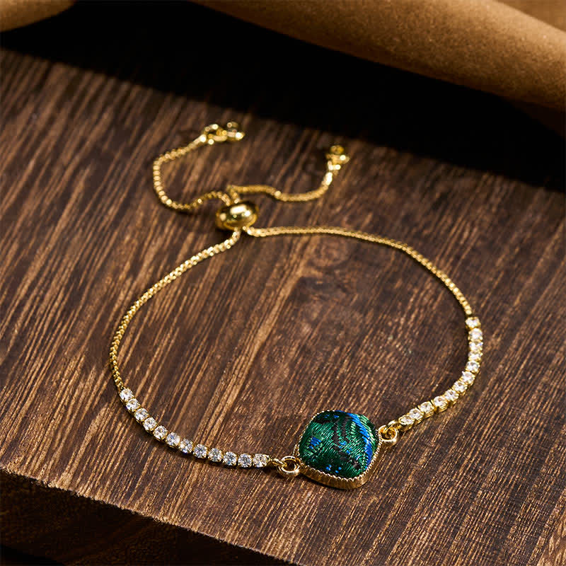 Nimara Ritual Copper Luck Song Brocade Square Adjustable Bracelet