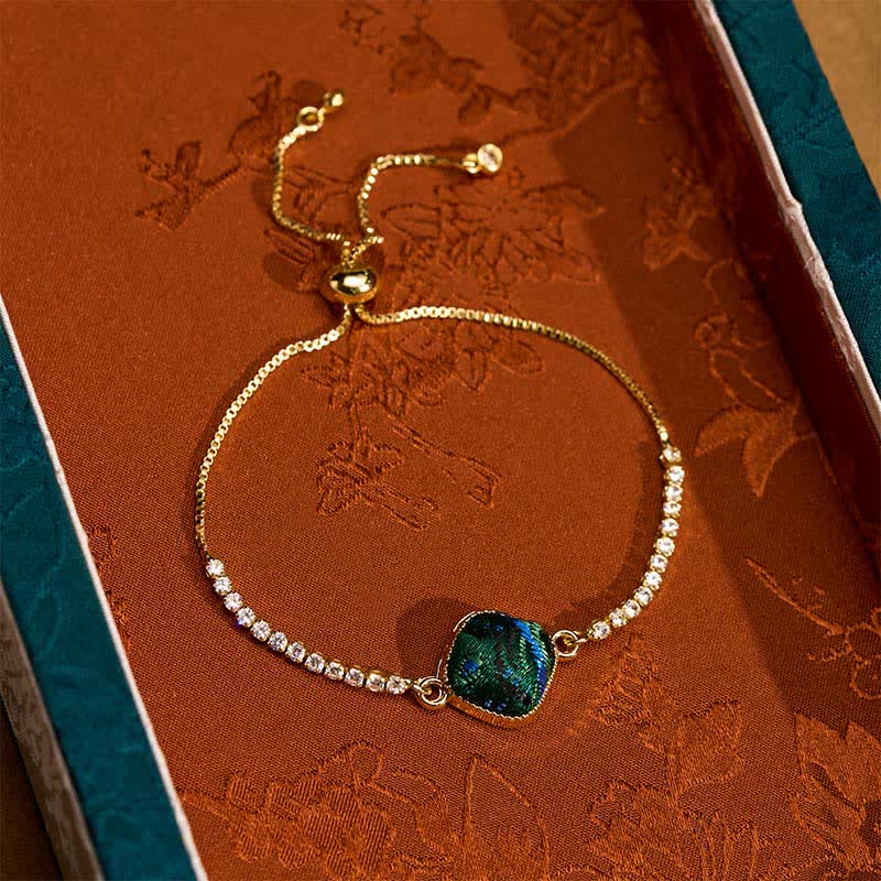 Nimara Ritual Copper Luck Song Brocade Square Adjustable Bracelet