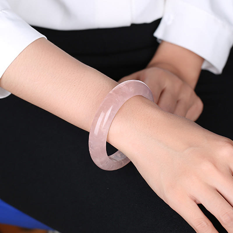 Nimara Ritual Natural Rose Quartz Love Caring Bracelet Bangle