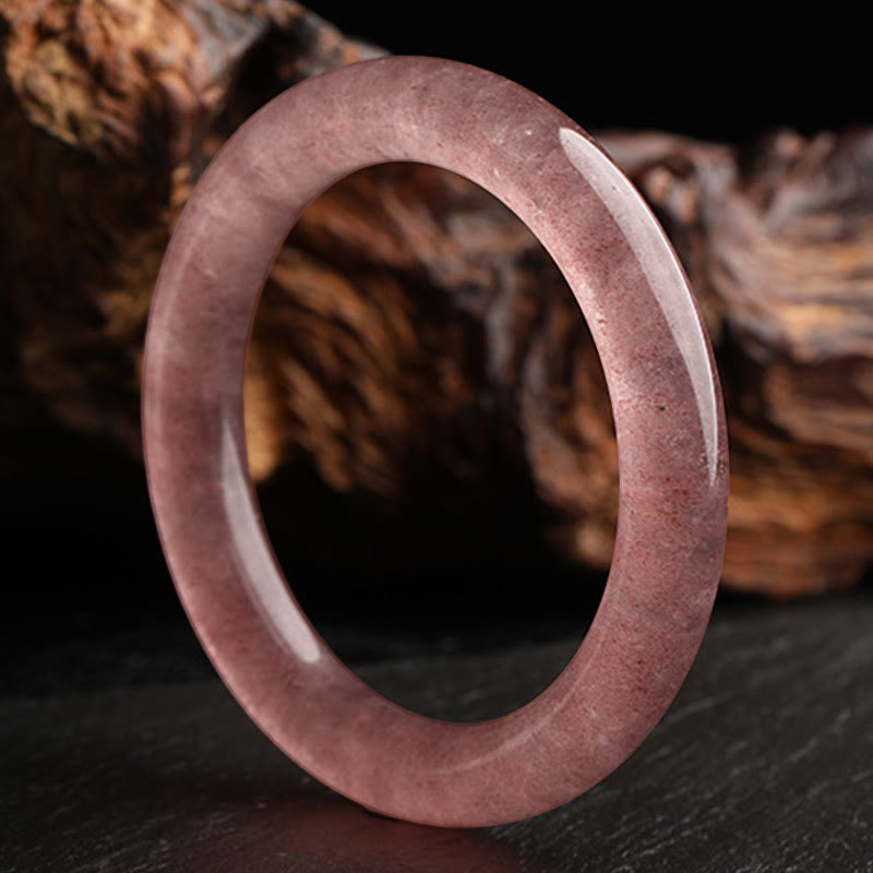 Nimara Ritual Natural Strawberry Quartz Love Healing Bracelet Bangle