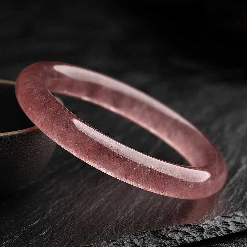 Nimara Ritual Natural Strawberry Quartz Love Healing Bracelet Bangle