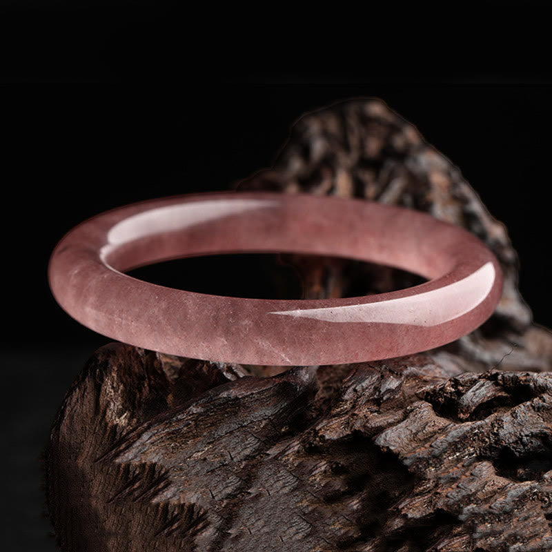 Nimara Ritual Natural Strawberry Quartz Love Healing Bracelet Bangle