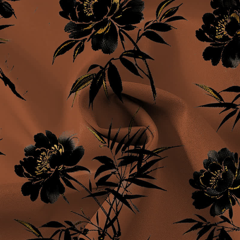 Nimara Ritual Tropical Floral Leaf Pattern Buttons Breathable Men's Short Sleeve Shirt