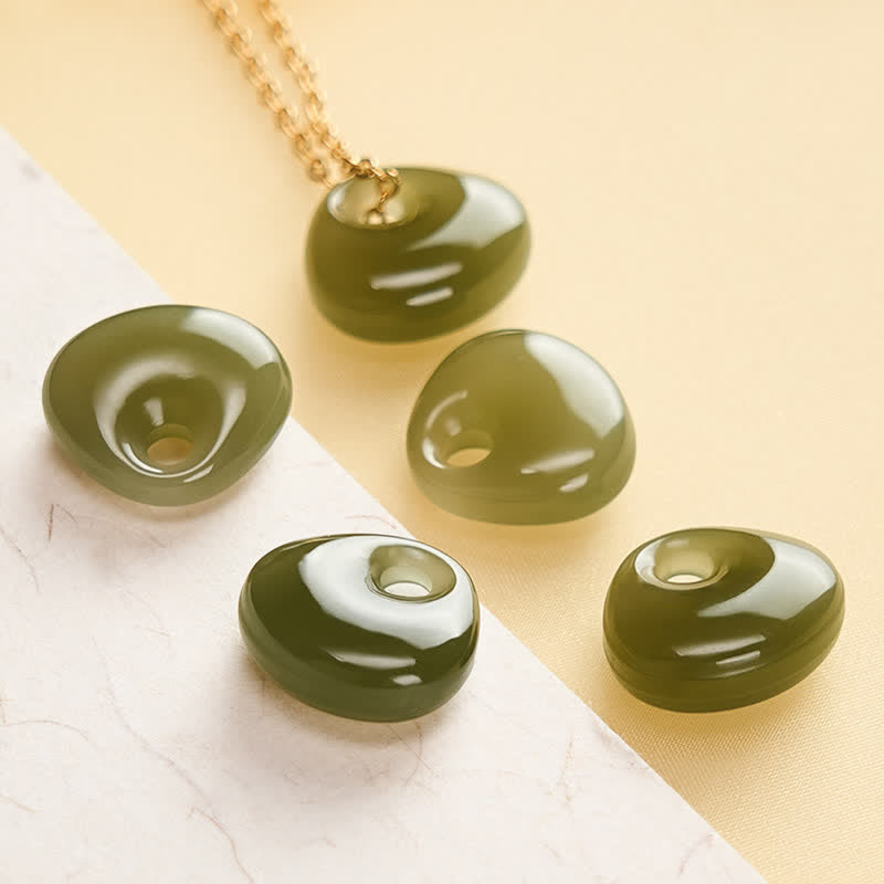 Nimara Ritual Jade Child Lock Luck Mini Pendant Necklace