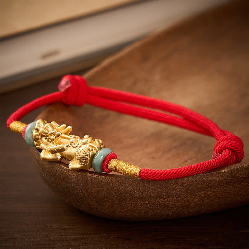 Nimara Ritual Copper Pi Xiu Wealth Red String Bracelet