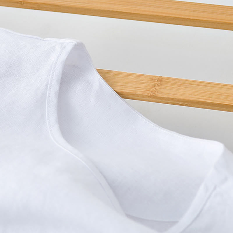 Nimara Ritual Summer Casual Minimalist Solid Crew Neck Men's Short Sleeve T-Shirts With Patch Pocket