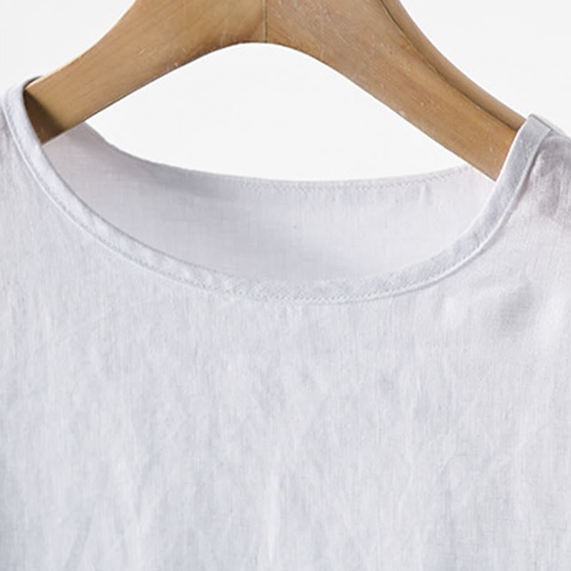 Nimara Ritual Summer Casual Minimalist Solid Crew Neck Men's Short Sleeve T-Shirts With Patch Pocket