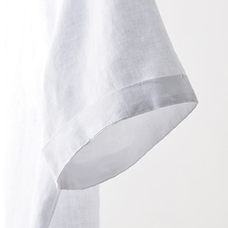 Nimara Ritual Summer Casual Minimalist Solid Crew Neck Men's Short Sleeve T-Shirts With Patch Pocket