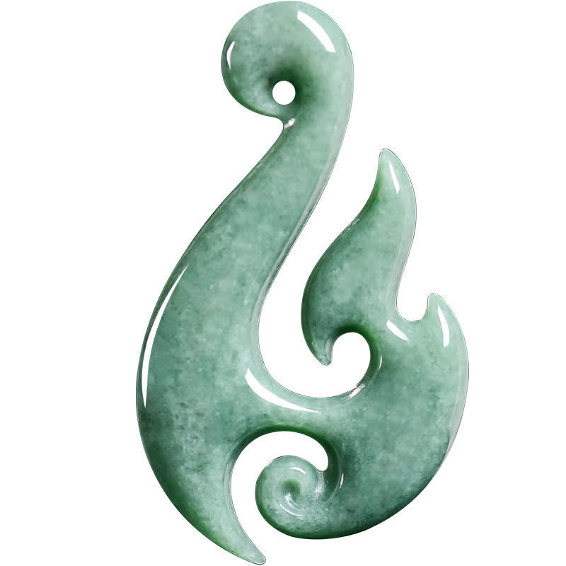 Nimara Ritual Natural Jade Spiral Abundance Pendant Necklace
