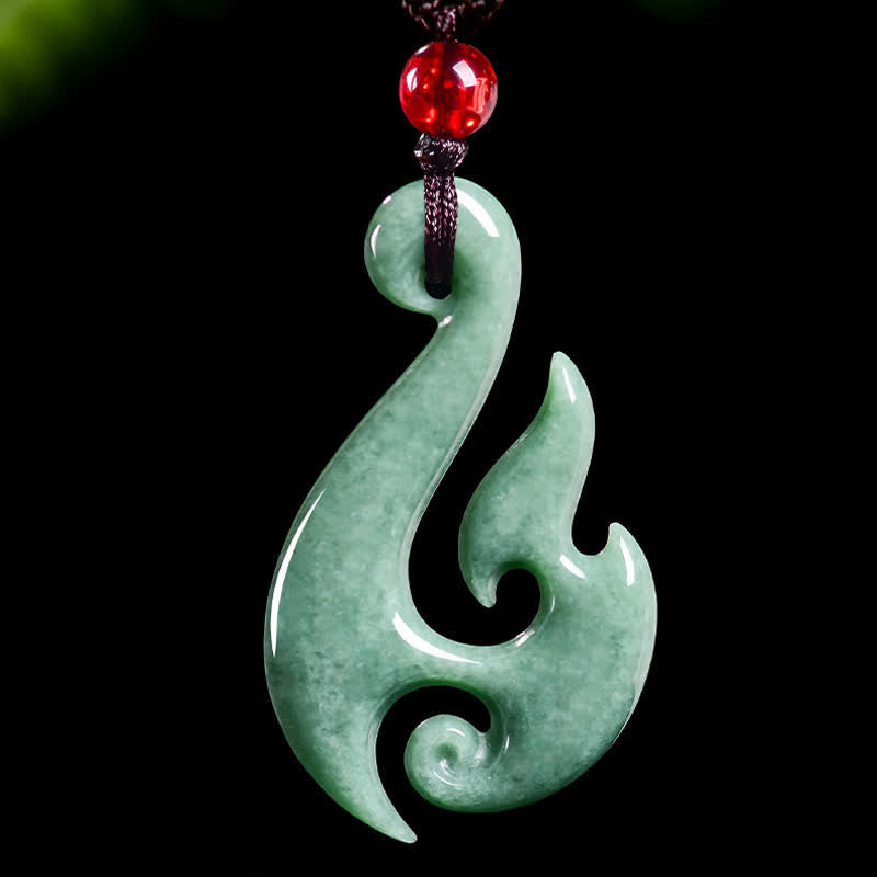 Nimara Ritual Natural Jade Spiral Abundance Pendant Necklace