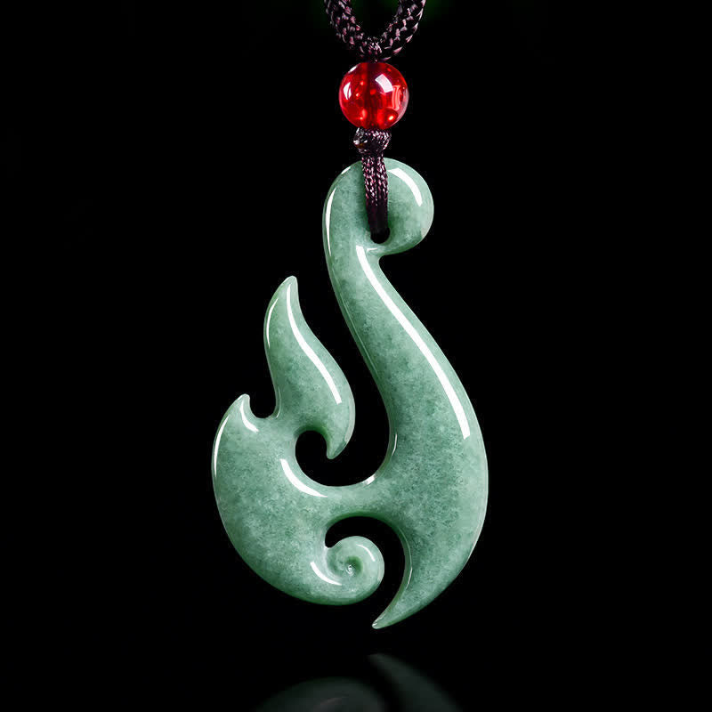 Nimara Ritual Natural Jade Spiral Abundance Pendant Necklace