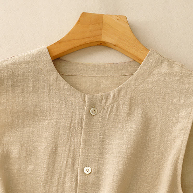 Nimara Ritual Summer Casual Minimalist Button-Up Solid Tank Top Women's Sleeveless Shirts