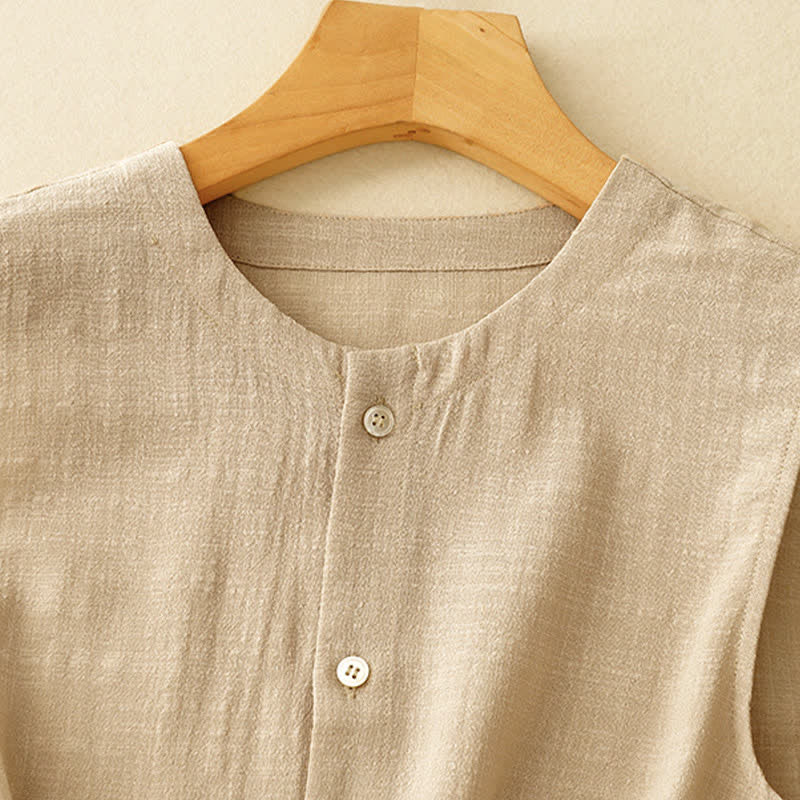 Nimara Ritual Summer Casual Minimalist Button-Up Solid Tank Top Women's Sleeveless Shirts