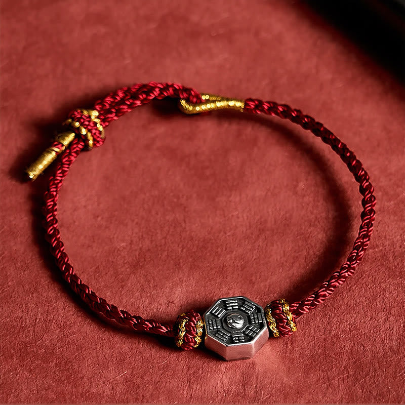 Nimara Ritual Hand-Woven Red String Bagua Protection Adjustable Bracelet