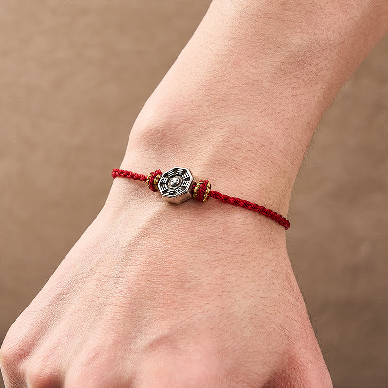 Nimara Ritual Hand-Woven Red String Bagua Protection Adjustable Bracelet
