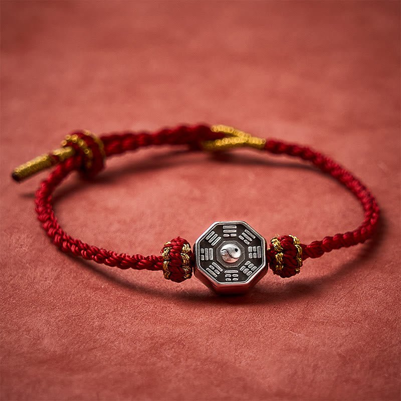 Nimara Ritual Hand-Woven Red String Bagua Protection Adjustable Bracelet