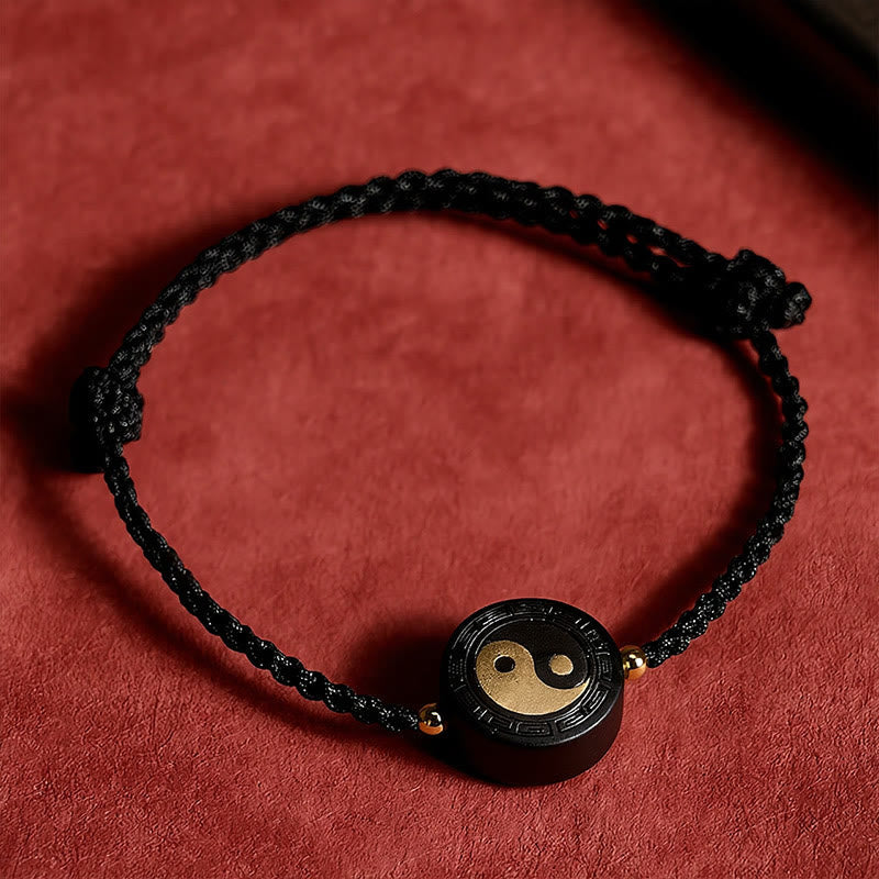 Nimara Ritual Ebony Wood Bagua Grounding Red String Bracelet