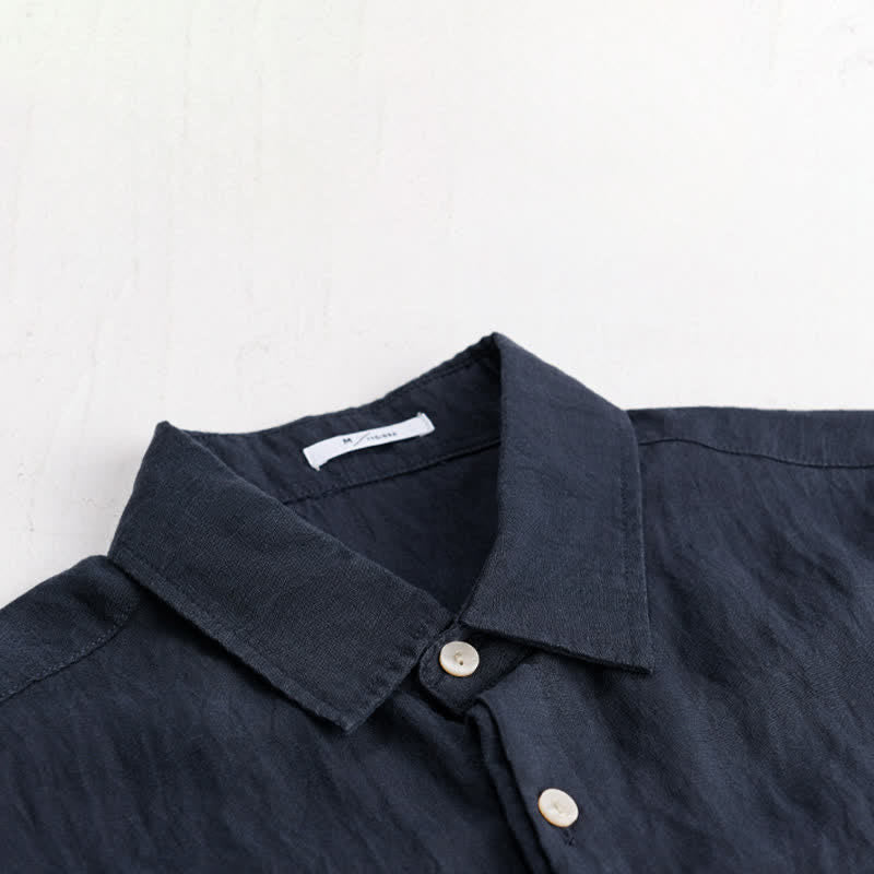 Nimara Ritual Summer Casual Minimalist Patch Pocket Solid Men's Short Sleeve Shirts