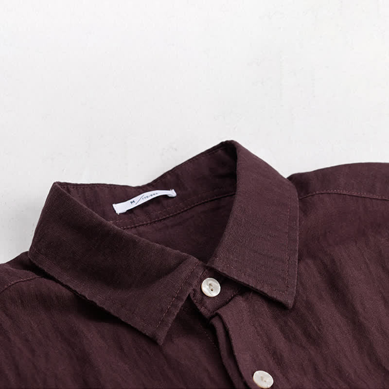 Nimara Ritual Summer Casual Minimalist Patch Pocket Solid Men's Short Sleeve Shirts