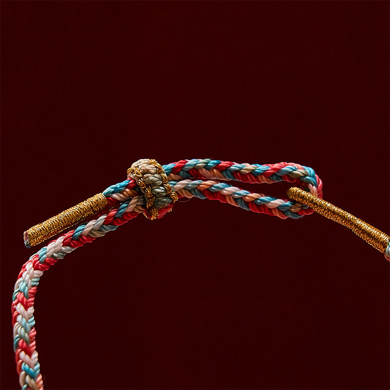 Nimara Ritual Hand-Woven Peach Blossom Koi Fish Success Rope Bracelet