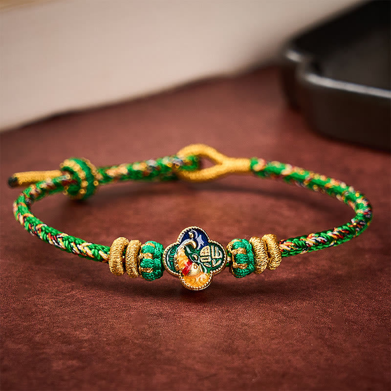 Nimara Ritual Hand-Woven Koi Fish Fu Character Success Rope Bracelet