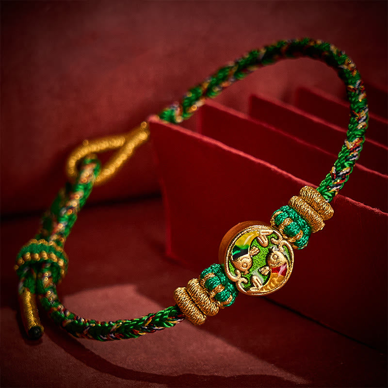 Nimara Ritual Hand-Woven String Double Koi Fish Protection Rope Bracelet