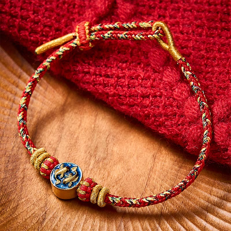 Nimara Ritual Hand-Woven String Double Golden Koi Fish Strength Rope Bracelet