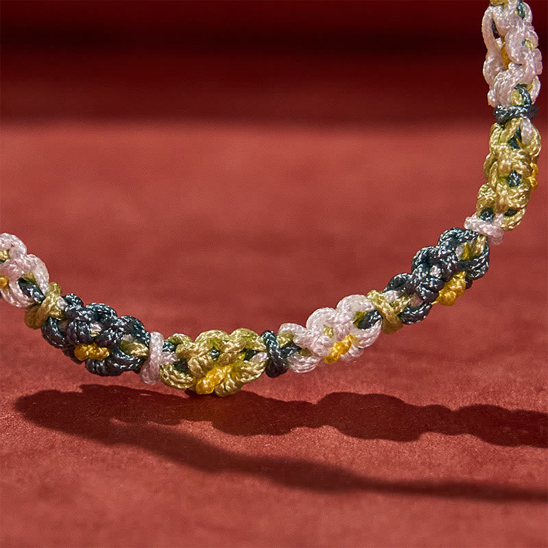 Nimara Ritual Hand Woven Pastel Daisy Gradient String Bracelet