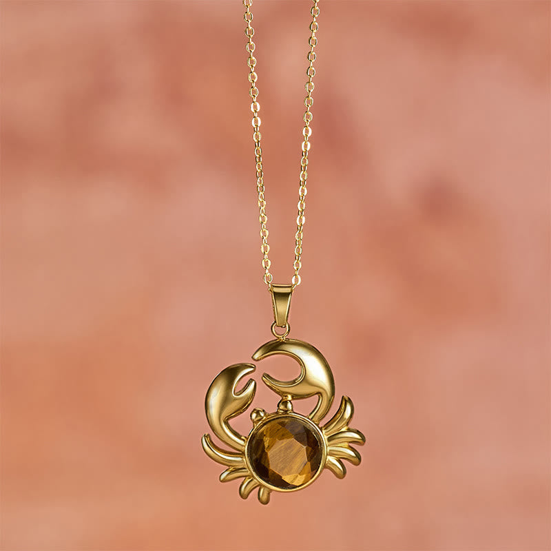 Nimara Ritual Gold Plated Amethyst Crab Inner Peace Necklace