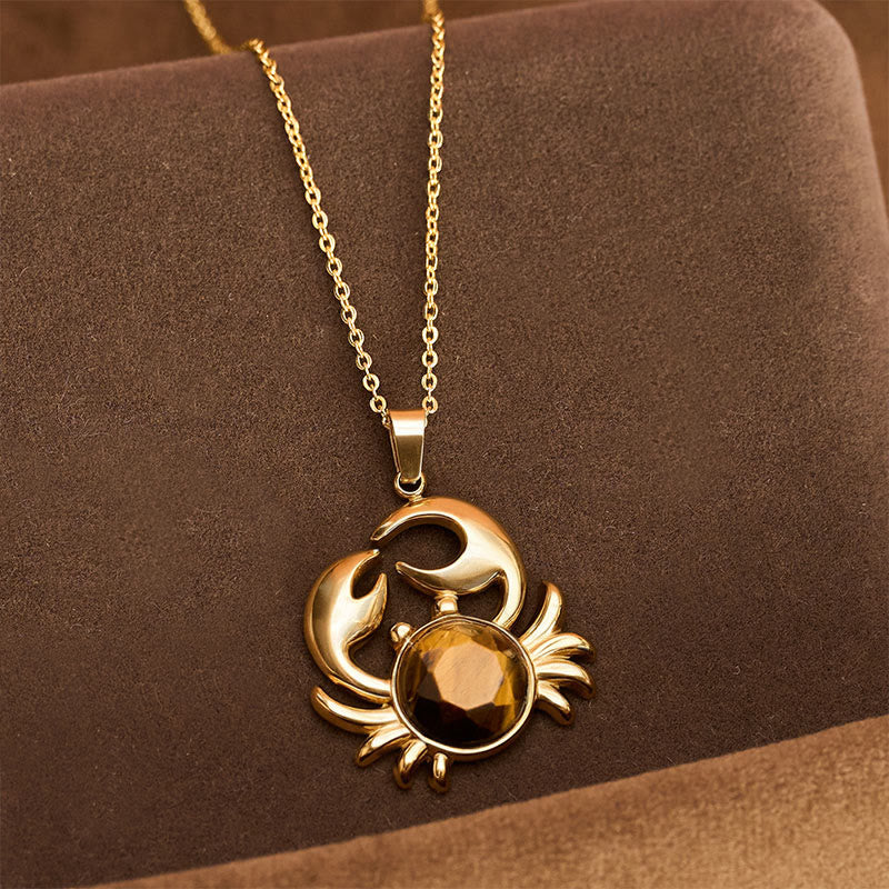Nimara Ritual Gold Plated Amethyst Crab Inner Peace Necklace