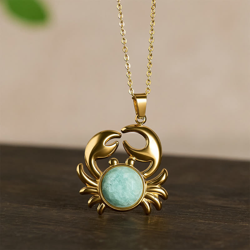 Nimara Ritual Gold Plated Amethyst Crab Inner Peace Necklace