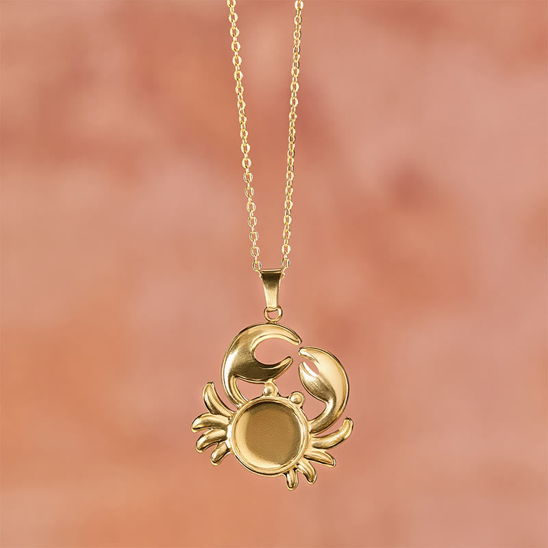 Nimara Ritual Gold Plated Amethyst Crab Inner Peace Necklace