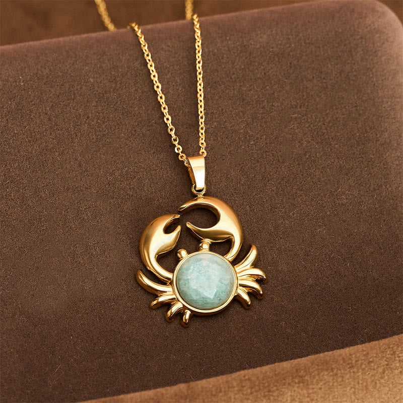 Nimara Ritual Gold Plated Amethyst Crab Inner Peace Necklace