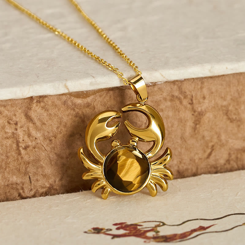 Nimara Ritual Gold Plated Amethyst Crab Inner Peace Necklace