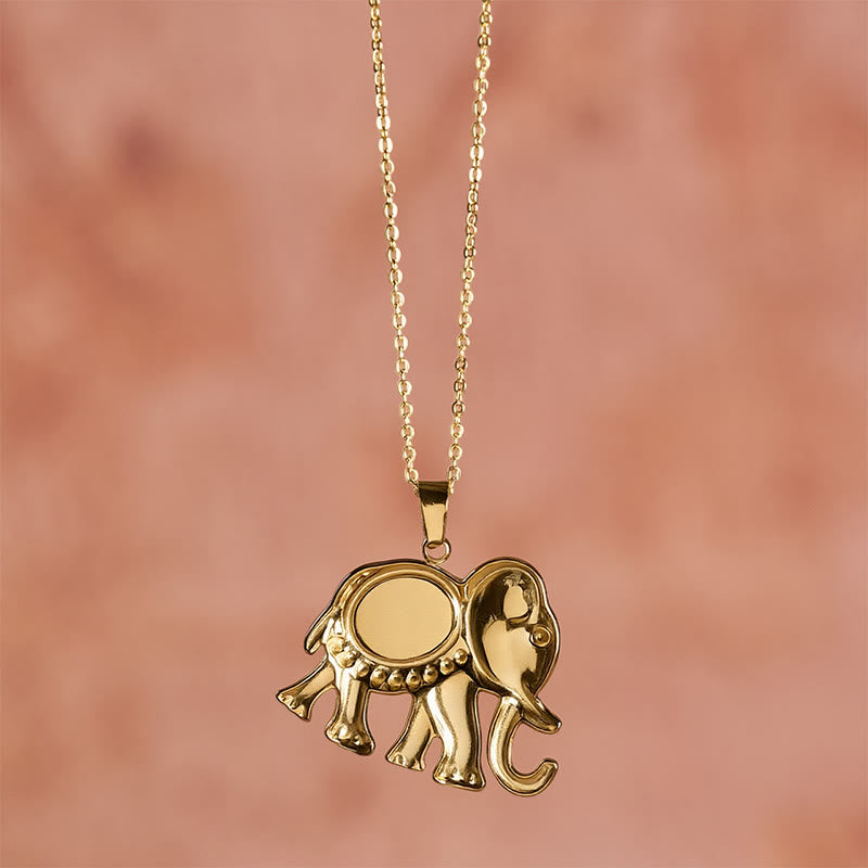 Nimara Ritual Gold Plated Tiger Eye Elephant Protection Necklace