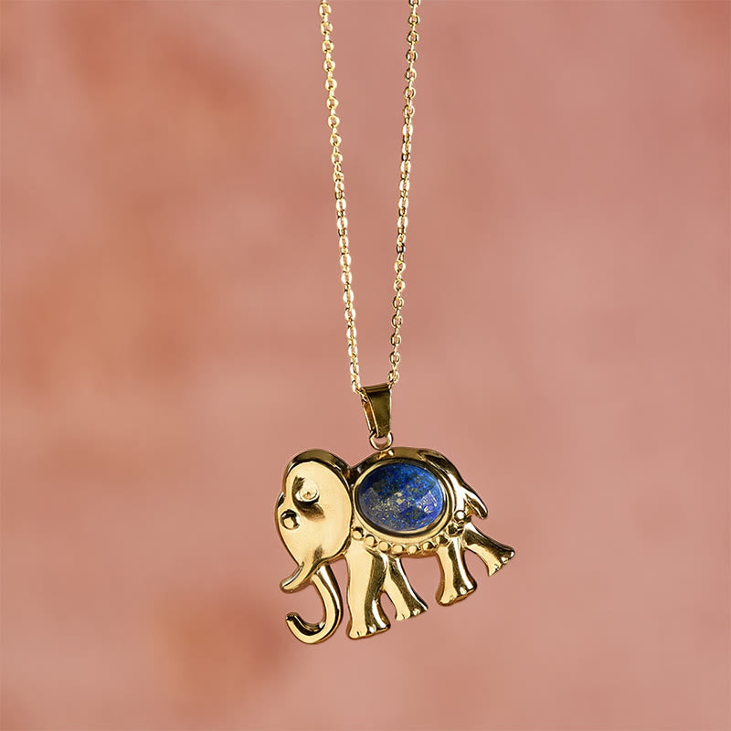 Nimara Ritual Gold Plated Tiger Eye Elephant Protection Necklace
