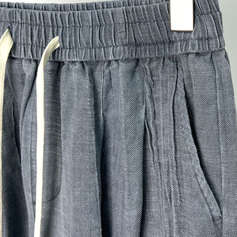 Nimara Ritual Summer Casual Drawstring Solid Elastic Waist Men's Shorts With Pockets
