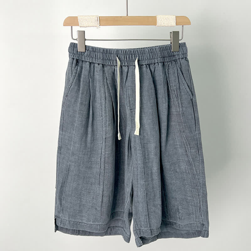 Nimara Ritual Summer Casual Drawstring Solid Elastic Waist Men's Shorts With Pockets